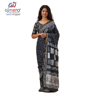 Cotton Hand Block Printed Saree in France