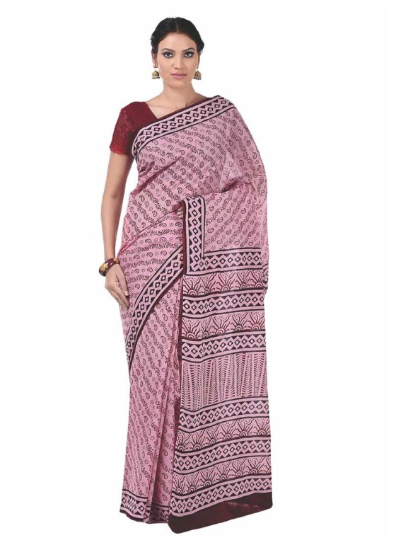 Cotton Hand Block Printed Saree Manufacturers in Gujarat