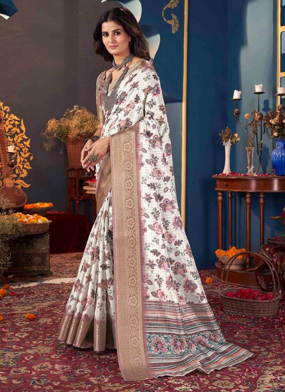 Floral Print Saree Manufacturers in Surat