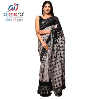 Printed Linen Saree in Gujarat