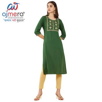 Rayon Embroidered Kurti Manufacturers in Surat