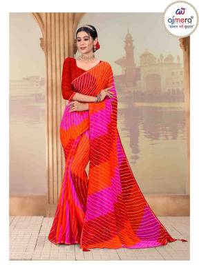  Beautiful Laheriya Saree – Traditional Charm with Elegant Patterns Manufacturers, Suppliers in Surat