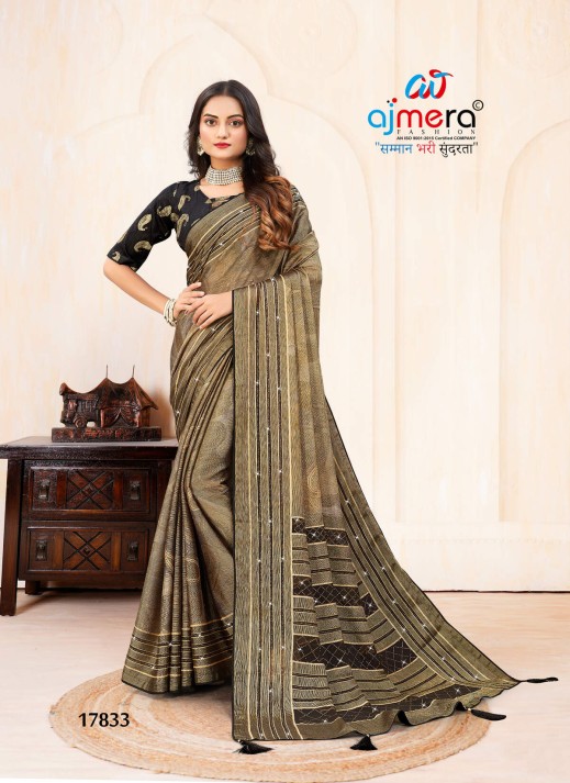  Brasso Diamond Saree with Exquisite Detailing AFPL(17831)  in Surat