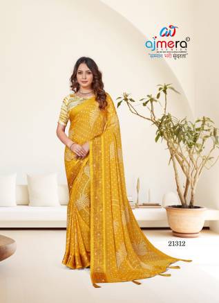  Elegant Geogate Chiffon Saree with Intricate Embroidery AFPL(21314) Manufacturers, Suppliers, Exporters in Dhar