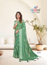  Elegant Geogate Chiffon Saree with Intricate Embroidery AFPL(21314)