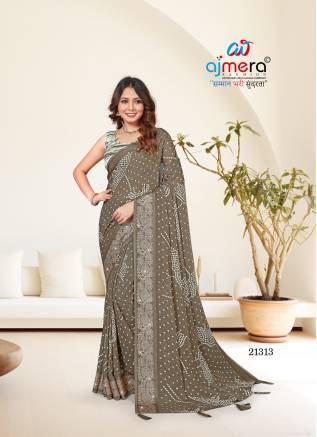  Elegant Geogate Chiffon Saree with Intricate Embroidery AFPL(21314) Manufacturers, Suppliers, Exporters in Diu