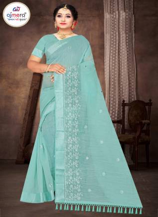  Exquisite Linen Designer Fancy Saree with Artistic Detailing Manufacturers, Suppliers, Exporters in United Kingdom