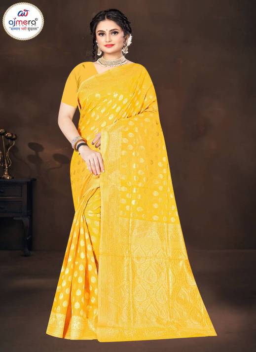  Gold Rang Cotton Saree – Radiant Elegance with Golden Hues  in Surat