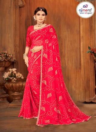  New Collection Georgette Bandhani Saree –Ajmera Fashion Manufacturers, Suppliers, Exporters in Bangladesh