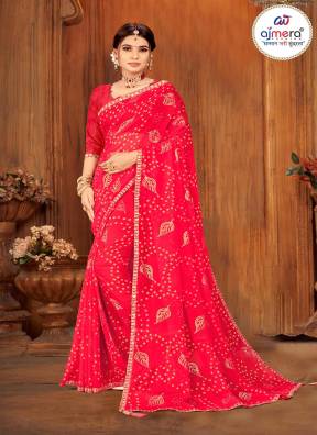  New Collection Georgette Bandhani Saree –Ajmera Fashion Manufacturers, Suppliers in Surat