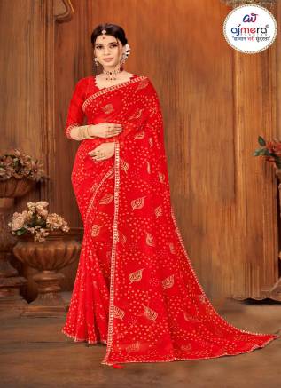  New Collection Georgette Bandhani Saree –Ajmera Fashion Manufacturers, Suppliers, Exporters in United Arab Emirates