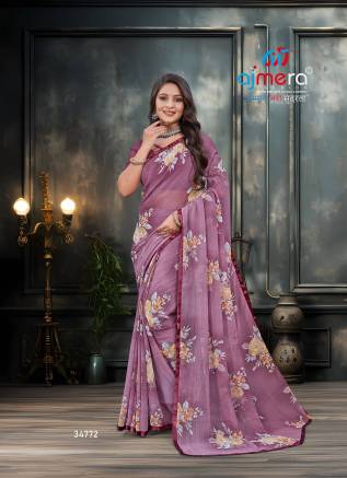 68 GM Georgette Saree with Elegant Drape AFPL(34776) Manufacturers, Suppliers, Exporters in Adoni