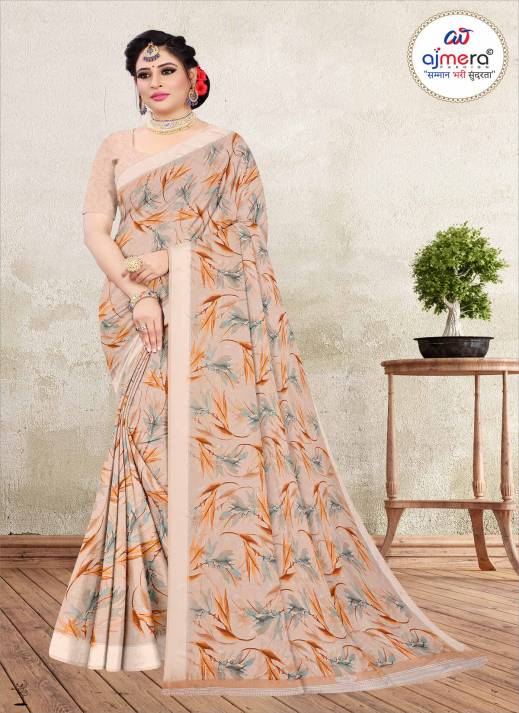 Aesthetic Digital Printed Linen Saree – Timeless Elegance Meets Modern Artistry  in Surat