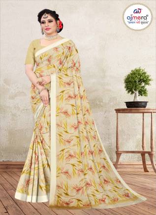 Aesthetic Digital Printed Linen Saree – Timeless Elegance Meets Modern Artistry Manufacturers, Suppliers, Exporters in Dhar