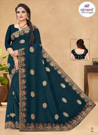 Aesthetic Embroidered Sarees – Artistry Meets Elegance Manufacturers, Suppliers, Exporters in Etah