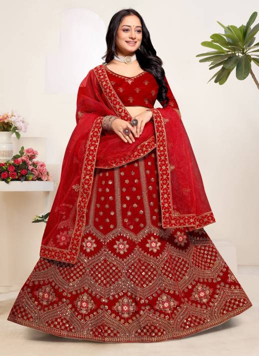 Affordable Velvet Lehengas in the Textile Market – Ajmera Fashion  in Surat