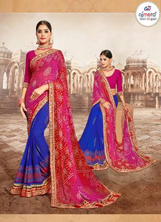 Bandhani Half-Half Saree Collection 2024 – Contemporary Elegance by Ajmera Fashion Manufacturers, Suppliers, Exporters in Fiji