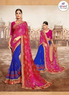 Bandhani Half-Half Saree Collection 2024 – Contemporary Elegance by Ajmera Fashion Manufacturers, Suppliers in Surat