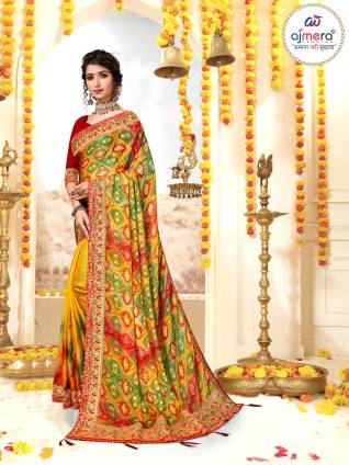 Bandhani Half-and-Half Printed Saree Collection 2024 – Fusion of Tradition and Modernity by Ajmera Fashion Manufacturers, Suppliers, Exporters in United Kingdom