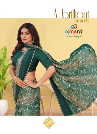 Celestial Charm Geogate Chiffon Saree with Fancy Motif Elegance AFPL(31611) Manufacturers, Suppliers, Exporters in Ooty