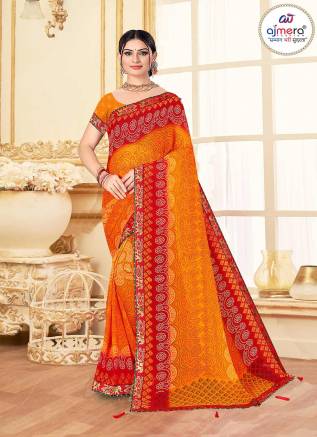 Chiffon Bandhani Saree - Ajmera Fashion Manufacturers, Suppliers, Exporters in United Kingdom