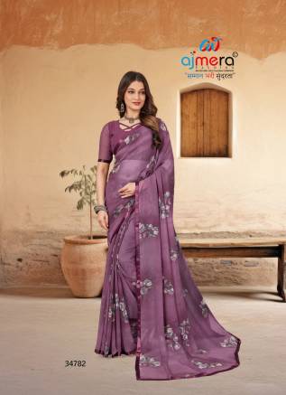 Classic Chiffon Saree with Elegant Flow AFPL(34743) Manufacturers, Suppliers, Exporters in Ajmer