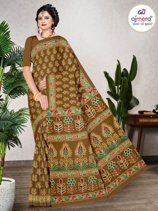 Classic Printed Cotton Saree – Timeless Prints for Elegant Comfort  in Surat