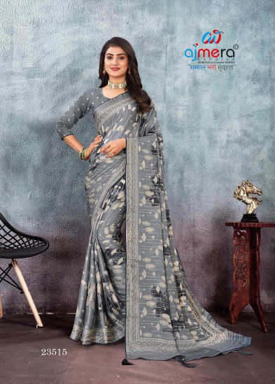 Crepe Fall Printed Saree with Contemporary Elegance AFPL(23511) Manufacturers, Suppliers, Exporters in Faridabad