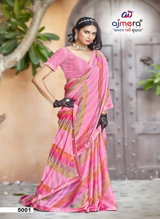 Elegant Georgette Chiffon Saree with Intricate Embroidery  in Surat