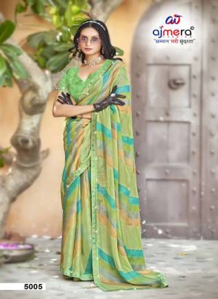 Elegant Georgette Chiffon Saree with Intricate Embroidery Manufacturers, Suppliers, Exporters in Una