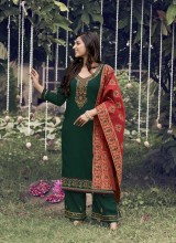 Elegant Net Work Kurti with Heavy Dupatta and Palazzo 