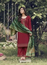 Elegant Net Work Kurti with Heavy Dupatta and Palazzo 