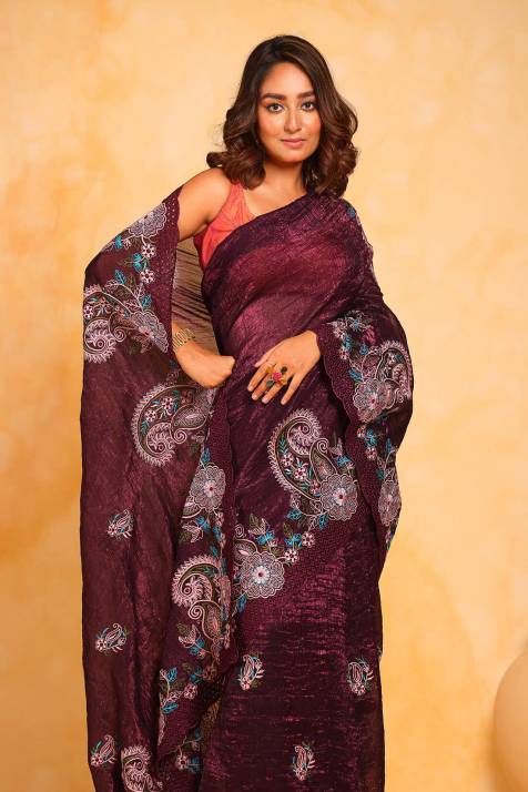 Elegant Party Wear Georgette Saree with Art Silk Blouse  in Surat