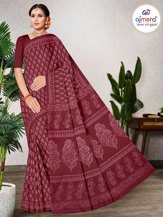 Elegant Printed Cotton Saree – Sophisticated Prints for Timeless Elegance  in Surat