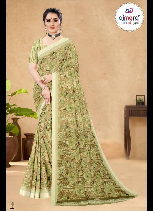 Elegant Printed Linen Saree – Subtle Sophistication with Artistic Flair  in Surat