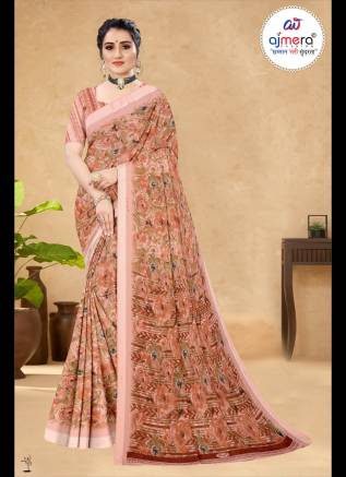 Elegant Printed Linen Saree – Subtle Sophistication with Artistic Flair Manufacturers, Suppliers, Exporters in Dhar