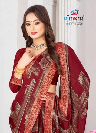 Enchanting Moss Chiffon Saree with Elegant Embellishments AFPL(19231) Manufacturers, Suppliers, Exporters in Ajmer