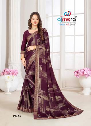 Enchanting Moss Chiffon Saree with Elegant Embellishments AFPL(19231) Manufacturers, Suppliers, Exporters in Goa