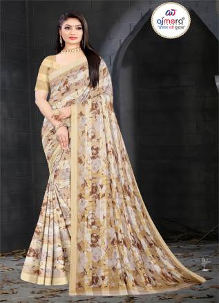 Famous Digital Printed Linen Saree – Iconic Style with Artistic Flair Manufacturers, Suppliers, Exporters in Etah