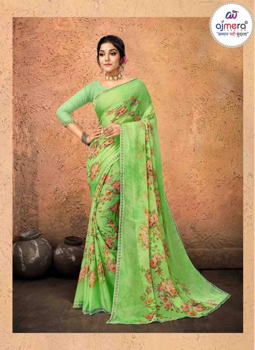 Fancy Chiffon Saree – Glamorous Elegance with Chic Details  in Surat