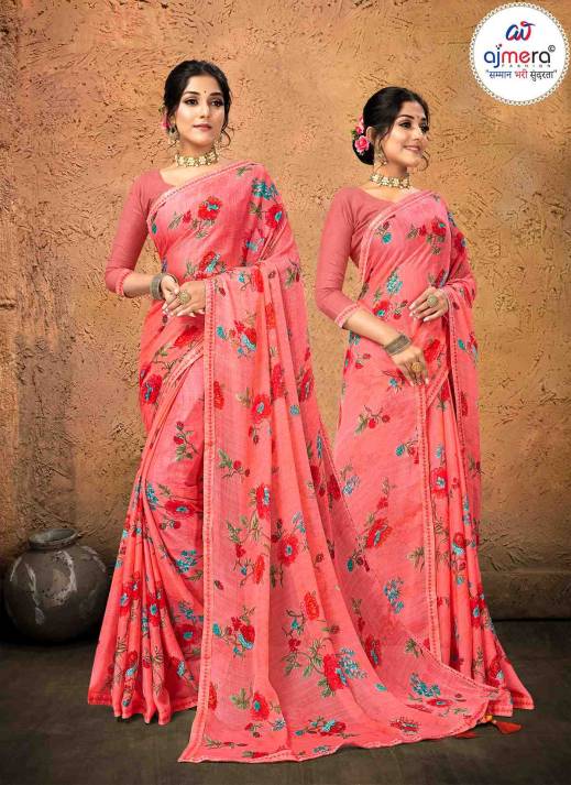 Fancy Chiffon Saree – Luxurious Elegance with Chic Detailing  in Surat