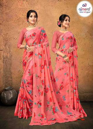 Fancy Chiffon Saree – Luxurious Elegance with Chic Detailing Manufacturers, Suppliers, Exporters in Mahe