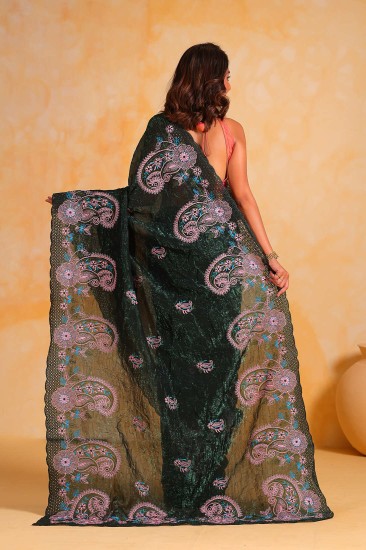 Green Attractive Looking These Party Wear Saree Manufacturers, Suppliers, Exporters in Kadapa