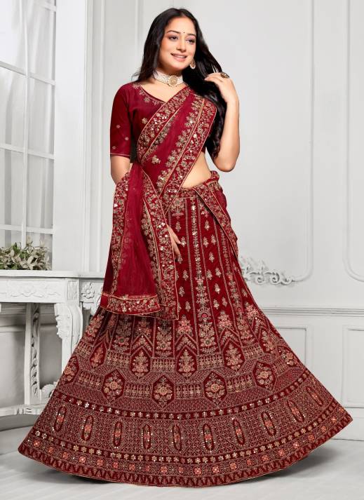 Latest Velvet Lehenga Trends for 2024 – Ajmera Fashion  in Surat