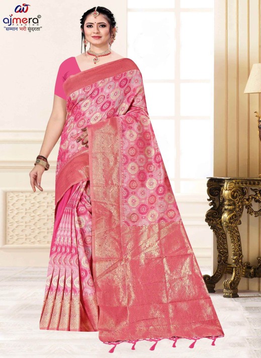 Linen Fancy Cotton Designer Saree with Exquisite Detailing  in Surat