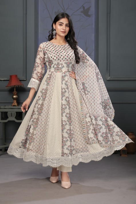 Long Chikan Kurti with Exquisite Embroidery  in Surat