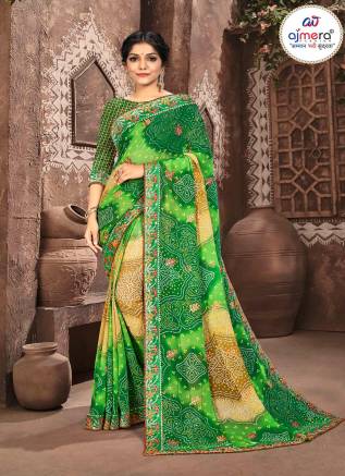 New Collection Printed Bandhani Saree – Ajmera Fashion (1) Manufacturers, Suppliers, Exporters in Adoni