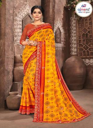 New Collection Printed Bandhani Saree – Ajmera Fashion (1) Manufacturers, Suppliers, Exporters in Dhar