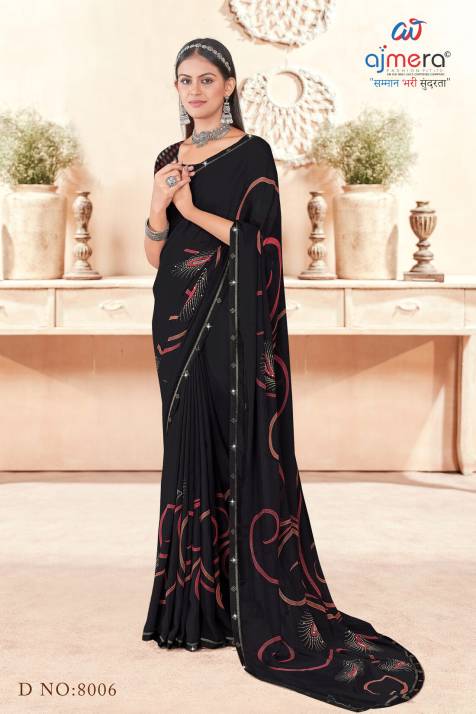 Stylish Ebony Light Georgette Saree  in Surat