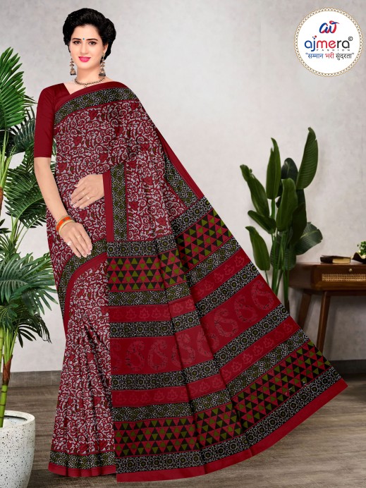 Stylish Printed Cotton Saree – Trendy Prints for Modern Elegance  in Surat